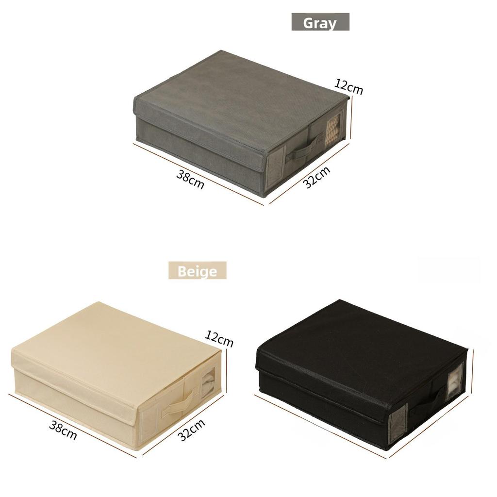 Modern Foldable Fabric Storage Bin With Lid For Bedroom Closet Organization
