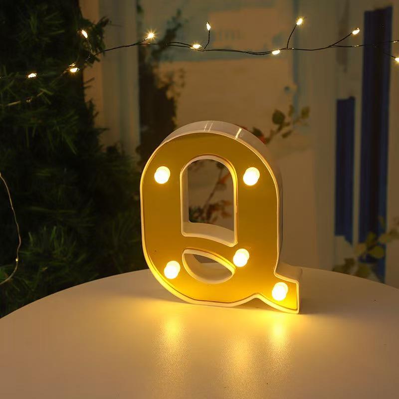 Gold LED Mirror Letter Lights - Romantic Birthday and Festive Décor
