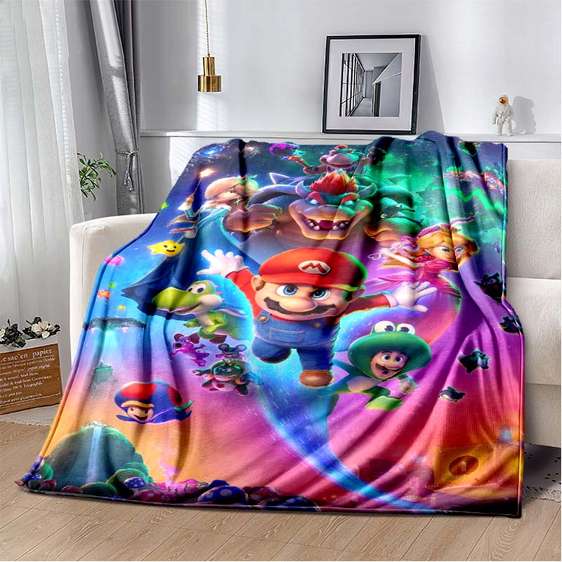 Super Mario game blanket, warm and comfortable flannel blanket, suitable for bedrooms, sofas, beds, chairs