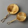 Passoire à thé style japonais en cuivre pur Tressée à la main Maille dorée Filtre à thé argenté et doré Accessoire pour service à thé Pour l'infusion du thé