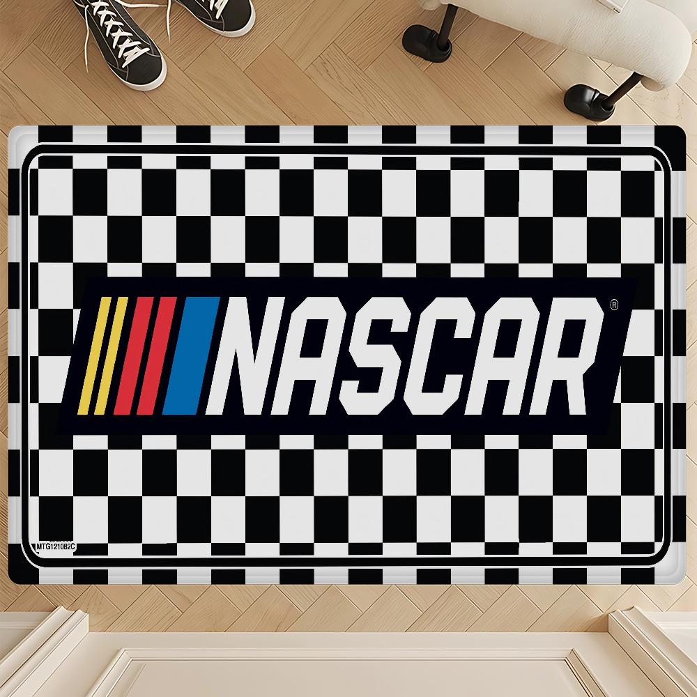 N-NASCARS Racing Car Hallway Carpet Non-Slip Laundry Room Mat Laundry Decor Balcony Child Living Room Toilet Rug