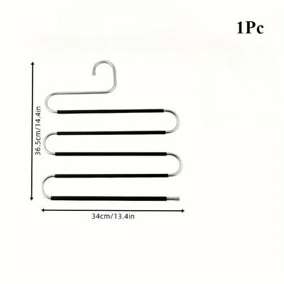 Daily Stainless Steel Multifunctional Magic S-shaped Multi-layer Pants Rack, Pants Hanger, Wardrobe Storage Rack, Dormitory Use