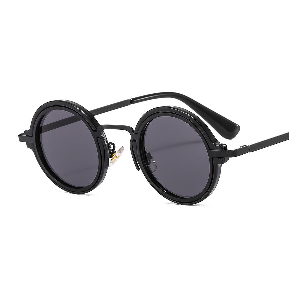 2026 Classic Fashion Hip Hop Sunglasses Custom logo Street Beat Metal Punk Steam Round Womens Sunglasses