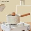 LANMI 18CM Milk Pot Non-stick Ceramic Coating Stock Pot Anti-overflow Baby Food Supplement Pots with Glass Lid Kitchen Cookware