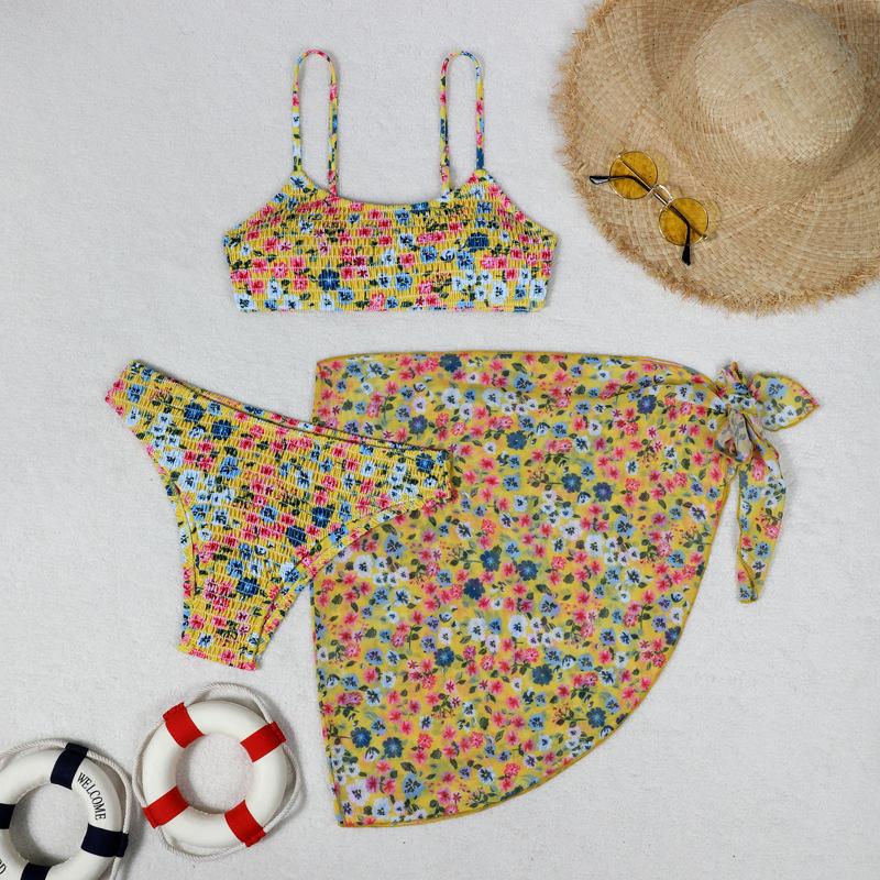 TS JYL-BK302 Large Bust Bikini, Skirted Print Plus Size Swimwear For Women S
