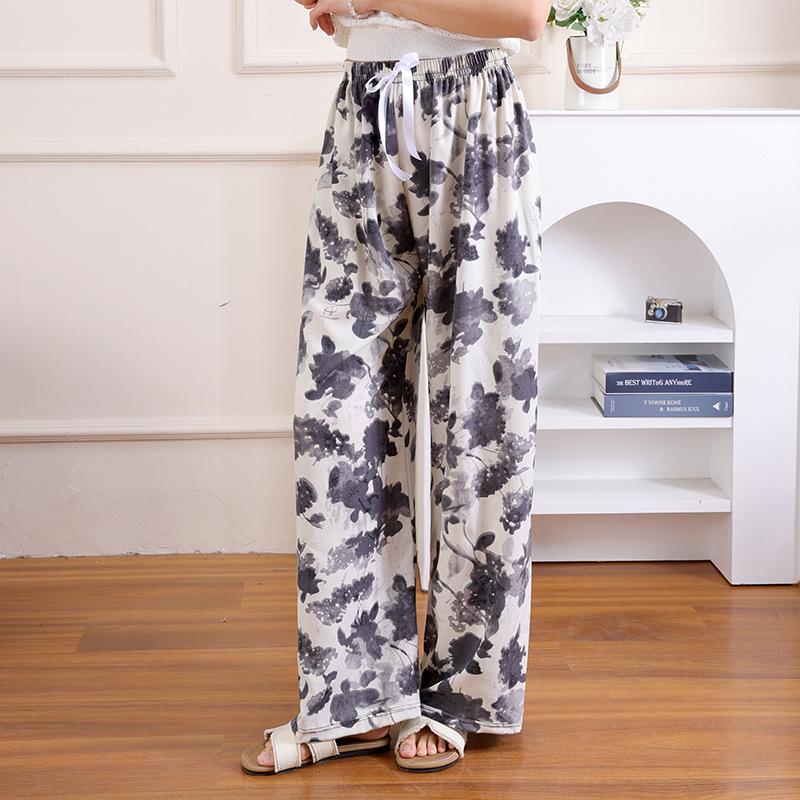 Sommer Damen Eis Seide High-Waist Weite Hosen - Lässig, Locker und Kühl für Zuhause oder Draußen