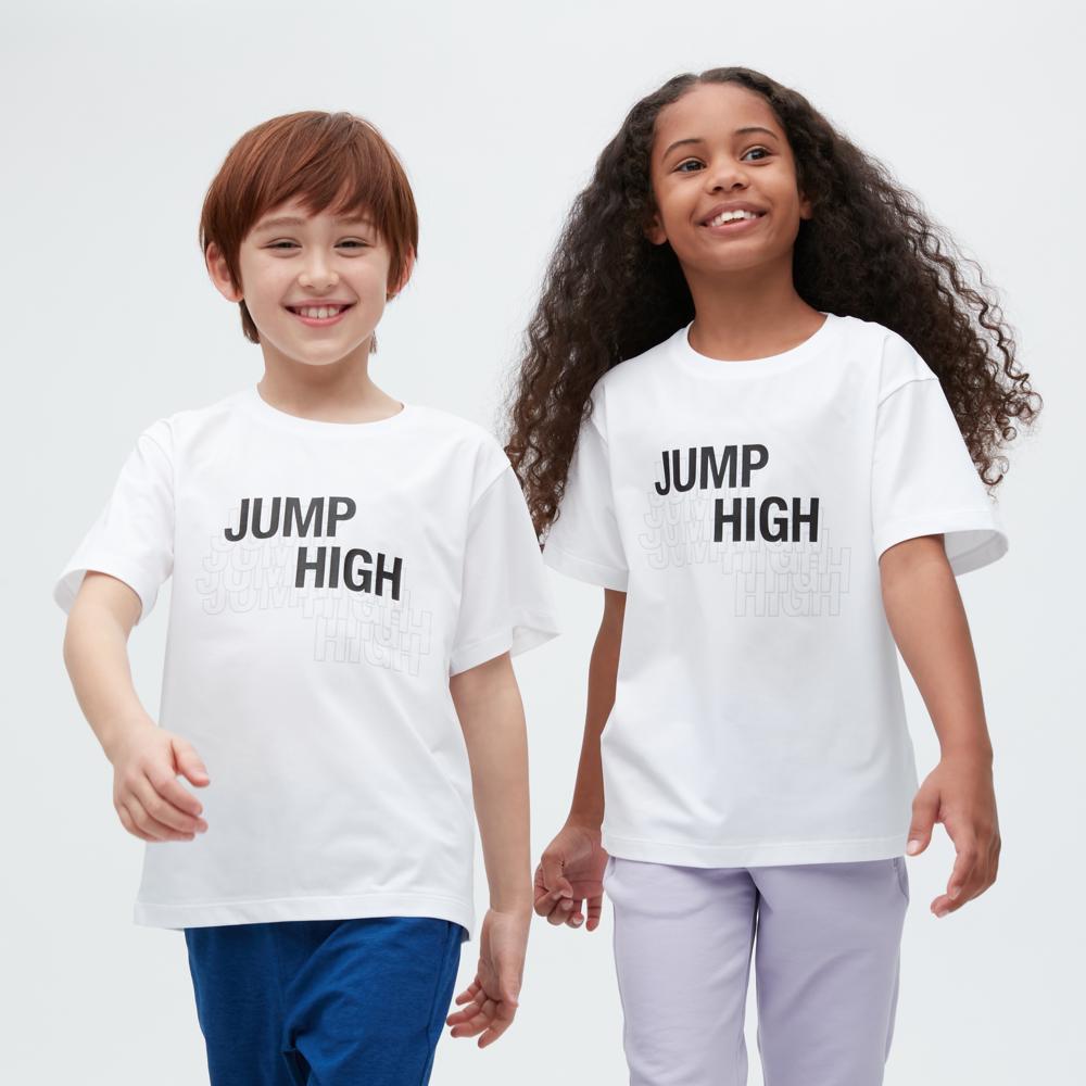 

UNIQLO KIDS Ultra Stretch Dry EX с круглым вырезом и коротким рукавом A