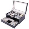 Watch Box Watch Case with Drawer Portable Men Women PU Leather Jewelry Organizer Watch Organizer for Rings Earrings Bracelets