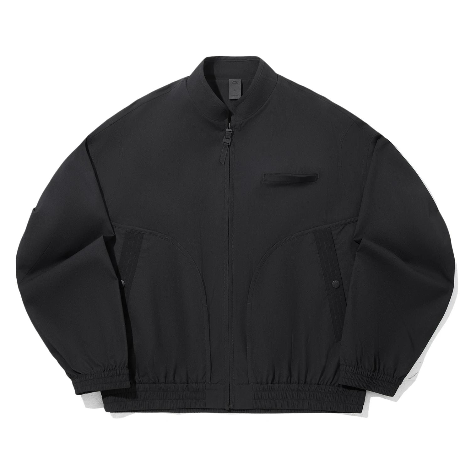 

Коллаборация Li Ning x Jackie Chan Серия Кунг-фу Повседневная Минималистичная Спортивная Куртка-стойка Однотонная На молнии Свободного Кроя Мужские куртки AFDV721-3 L