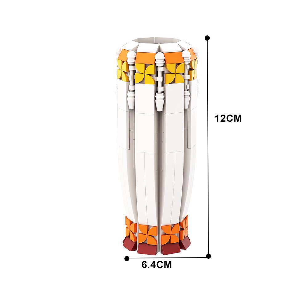 Sunflower Vase in Orange Pink - Tall Building Blocks Toy Vase for Sunflowers