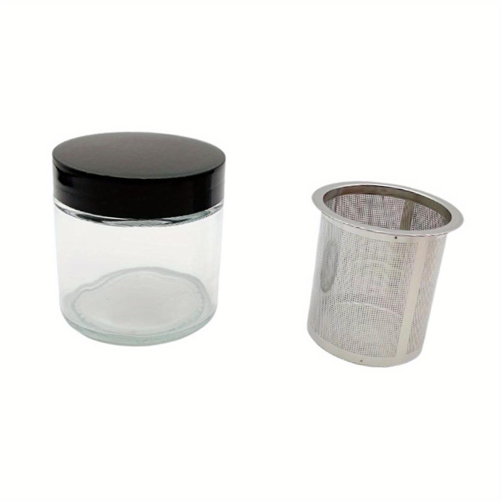 1Pc Jewelry Cleaning Jar Metal Sieve Glass Cleaning Cup Easy To Carry Jewelry Safe Container for Small Stones Earring Watch Parts