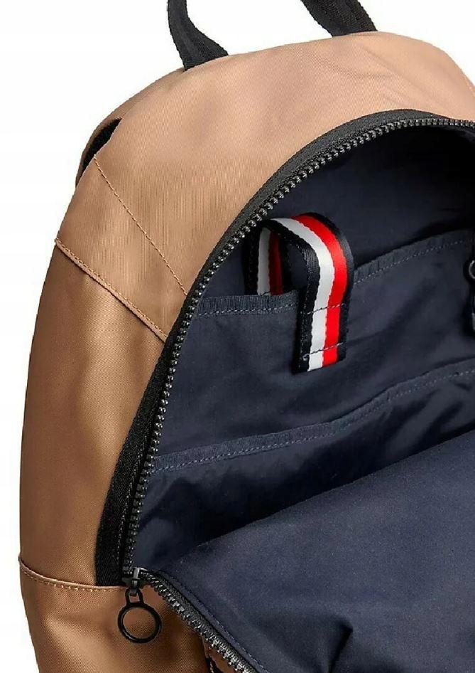 Plecak szkolny sportowy młodzieżowy tommy hilfiger skyline beżowy