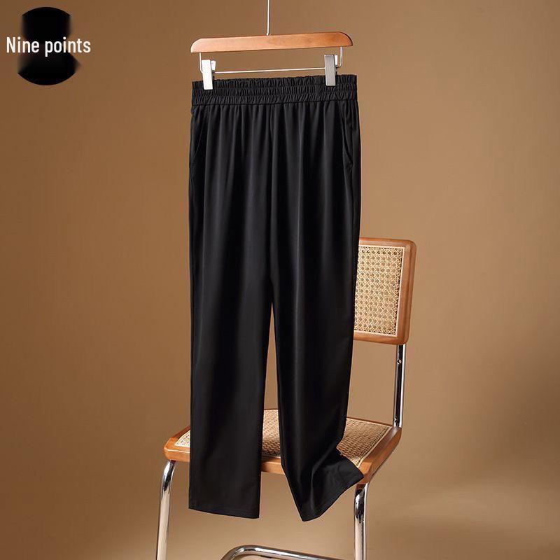 

Middle-aged Women s Summer Ice Silk Plus Size Straight-Leg Pants 6XL (165-180 jin)