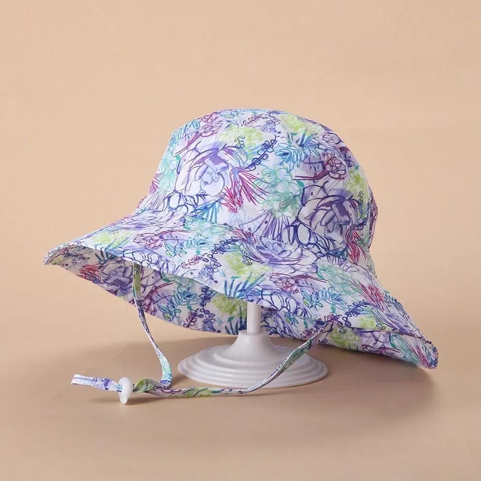 

Children Hat Toddler Boys Girls Summer Cartoon Panama Sun Hat Baby Beach Fisherman Bucket Hat Kids Ear Cover Caps 0-8 Years M (Head 52-54cm)