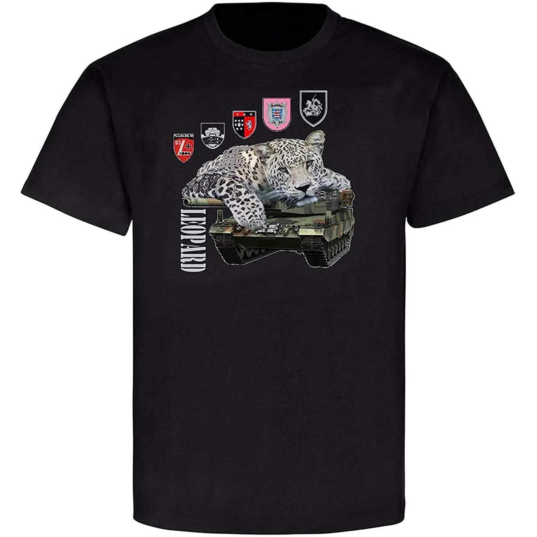 German Federal Army Panzer Unit Badge Bundeswehr Leopard Tank TShirt 100 Cotton ONeck Short Sleeve Summer Casual Mens Tshirt S