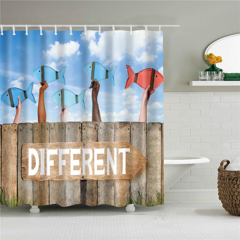 Fabric Shower Curtain Cute Cartoon Hippo Animals Dogs Cats Deer Bath Curtain Waterproof Polyester Bathroom Curtain With Hooks