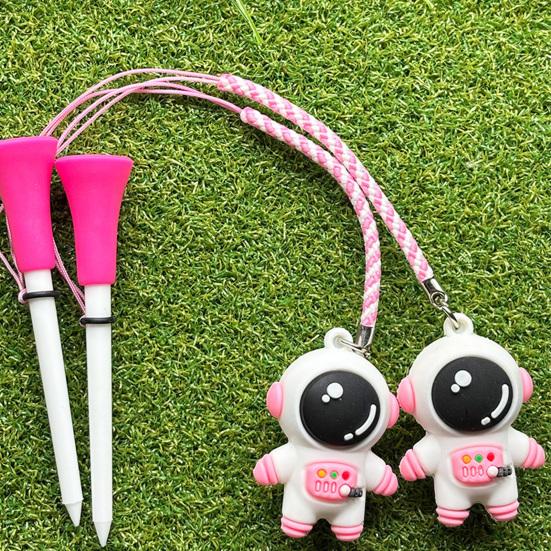 Golfové odpaliště s poutkem Kreslený design astronauta Kompaktní design Přenosné Proti ztrátě Závěs na golfová odpaliště Příslušenství