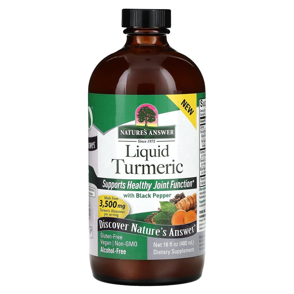 Nature's Answer Liquid Turmeric with Black Pepper, 16 Fl Oz (480 Ml)