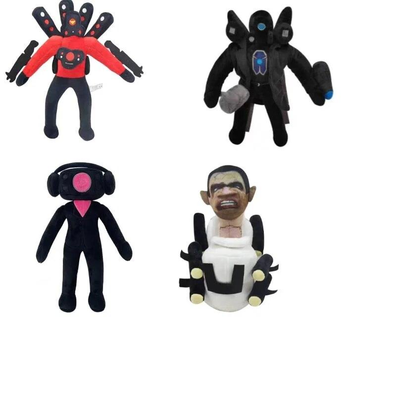1/6/12PCS Skibidi Toilet Plush Toy Titan Tv Man  Boss Toilet Cartoon Dolls Stuffed Soft Doll Christmas Birthday Gift For Kids