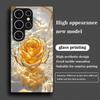 Rosenblüten Hartglas Handyhülle Geeignet für Samsung Galaxy S26 S25 S24 S23 S22 S20 FE/Ultra/Plus Anti-Drop Rückseite
