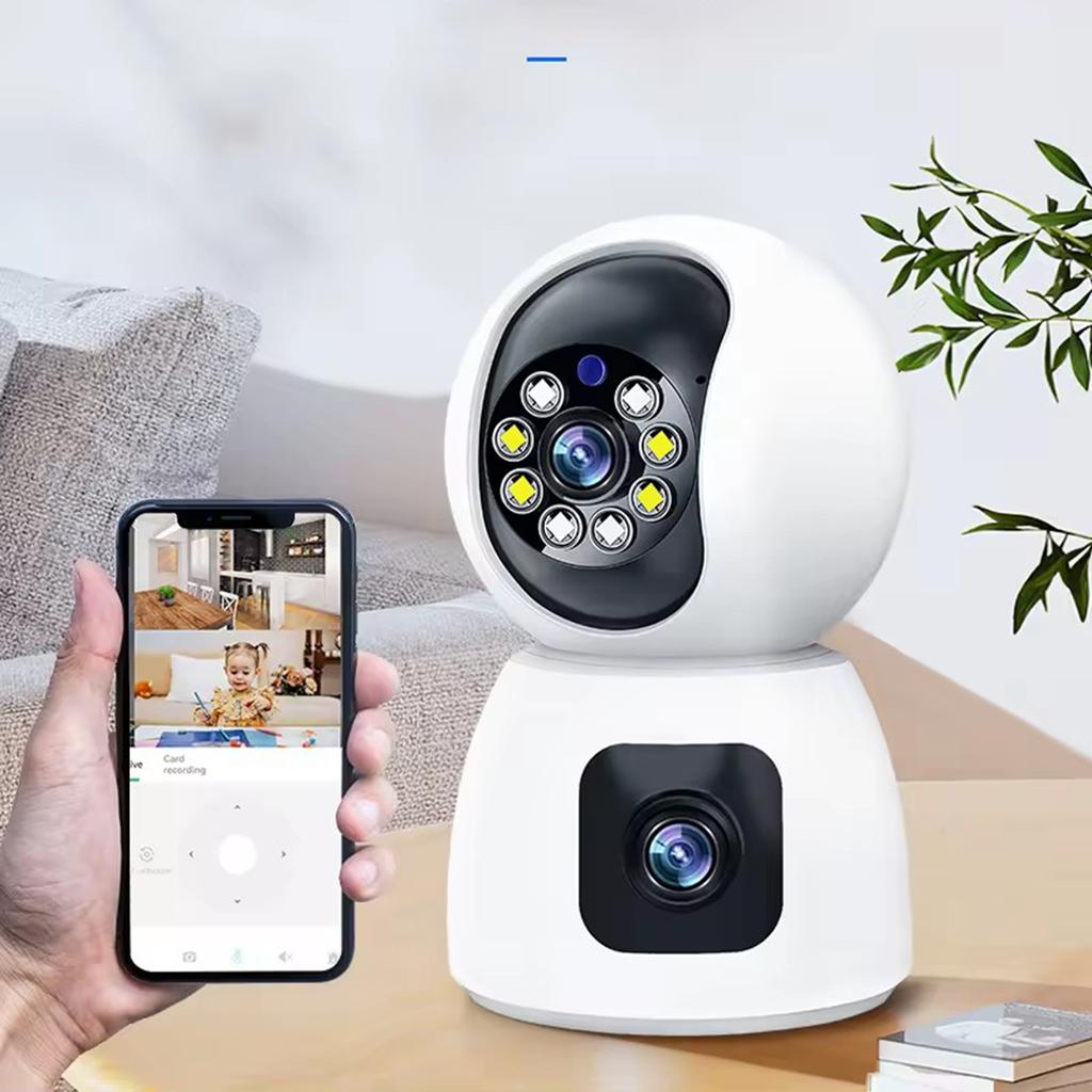 P221B Dual Lens Indoor Security Camera 2MP Two Way Audio 5X Digital Zoom Remote Monitoring Camera