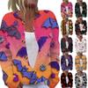 Women's Halloween Print Long Sleeve Knit Cardigan Button Down Sweater Lightweight Open Front Fall Outwear