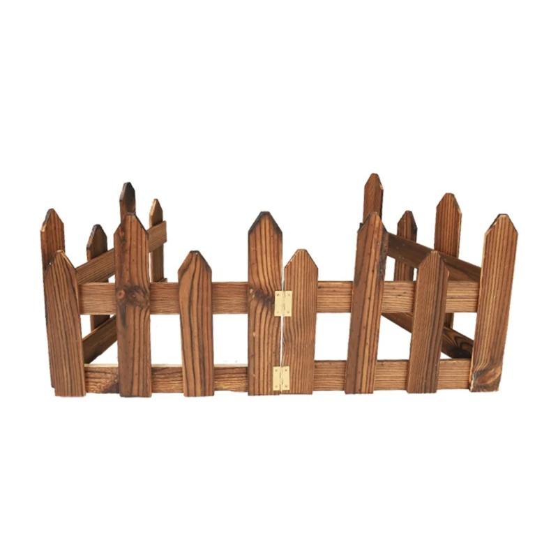 

120cm Mini Wooden Fence DIY Miniature Fairy Garden Barrier Ornament Dollhouse Showcase Craft Home Decoration Accessories
