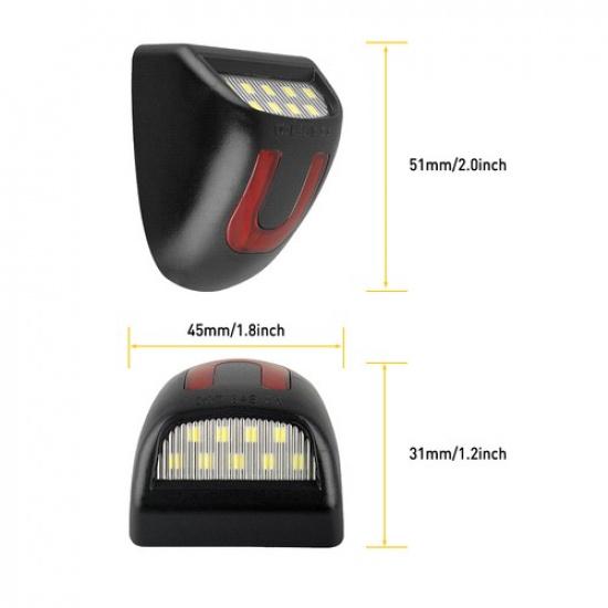 2X LED License Plate Light Red DRL For Tube Chevy GMC Silverado Sierra 1500 2500
