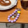 Cute Phone Lanyard Short Style Wrist Strap Love Heart Handmade Beads Bracelet Pendant Lanyard Wide Wrist Strap AntiLoss Lanyard