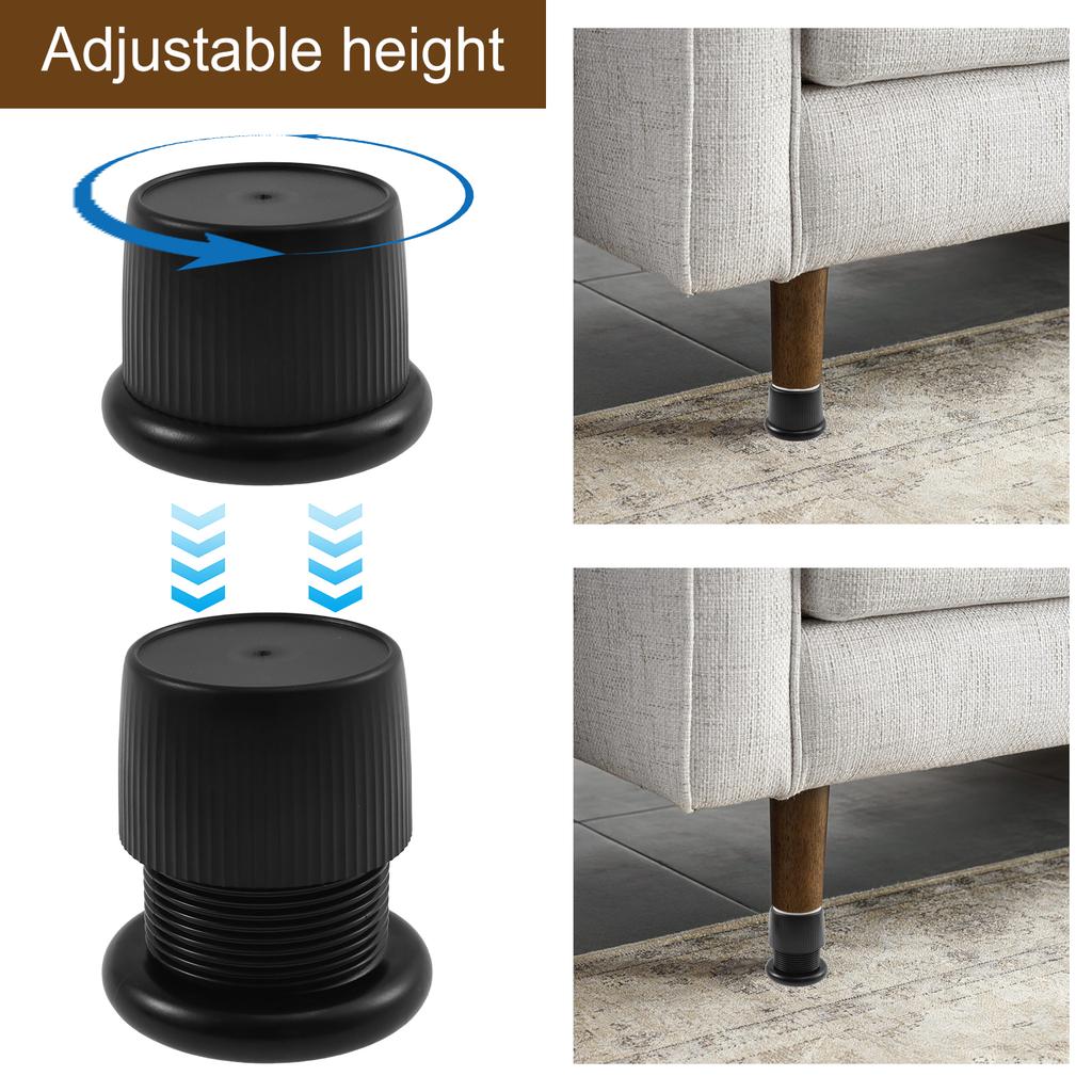 4 Pcs Furniture Riser ABS Anti Slip Sofa Desk Leg Riser 40-63MM Height Adjustable Bed Riser Telescopic Furniture Stand Support