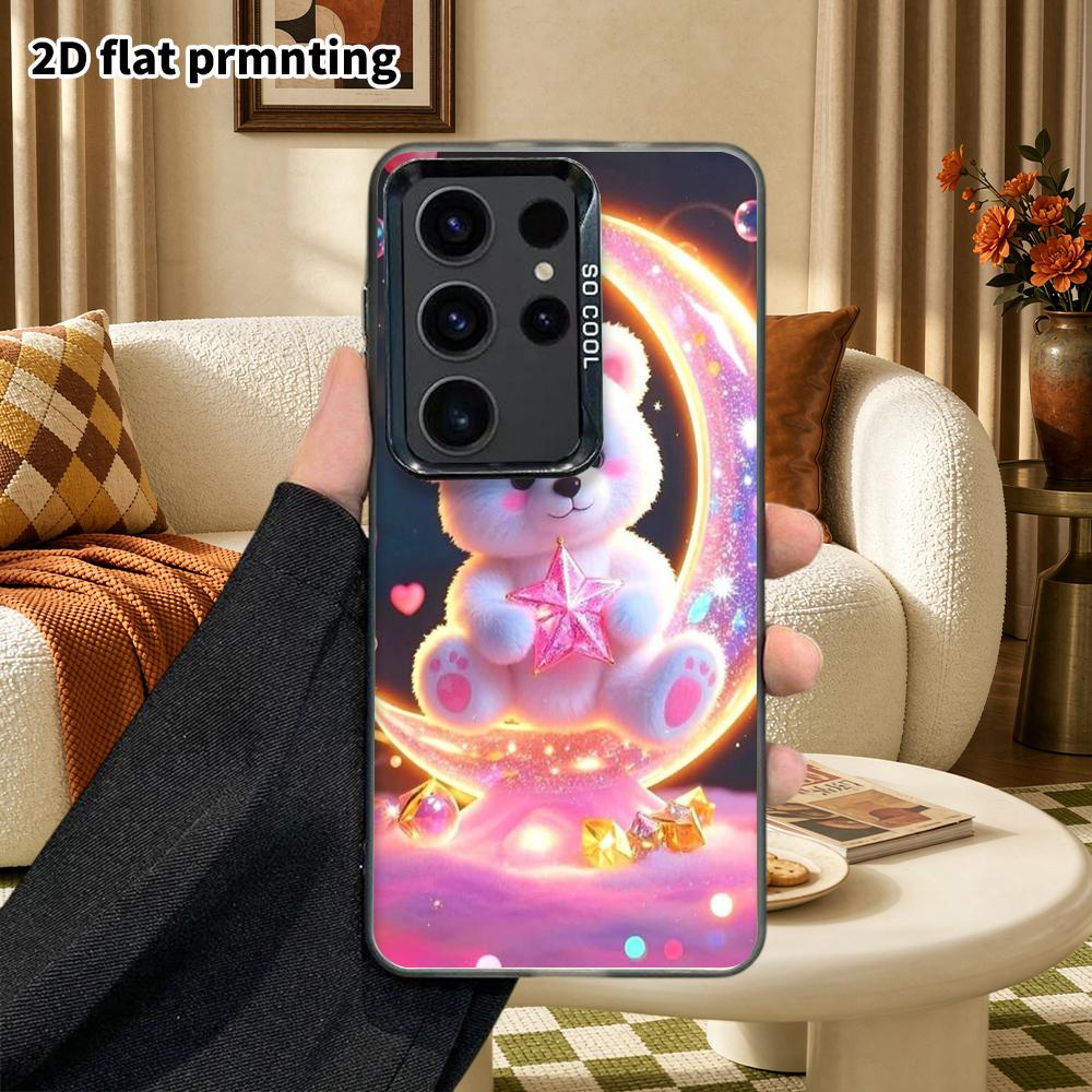 Phone Case: 2D Flat Samsung Galaxy A34 A35 M05 M06 S20 S22 S21 FE Plus 5G Protective Case, Couple Style, Starlight Little White Bear, Christmas and Ha