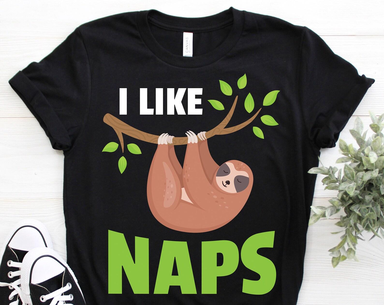 I Like Naps Cute Lazy Sloth Funny Sloths Animals Lover Gift T-Shirt, Vintage Sloth Running Hiking Team, Napping, Kids, Boys Girls Present, 150