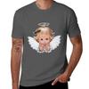 Cute Christmas Baby Angel Head In Hands Tshirt Festival Casual Short Sleeve