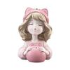Modern Cute Girl Piggy Bank, Room Decoration Accessories, Home Decor Arts and Crafts Supplies, Statue, Sculpture, Birthday Gift
