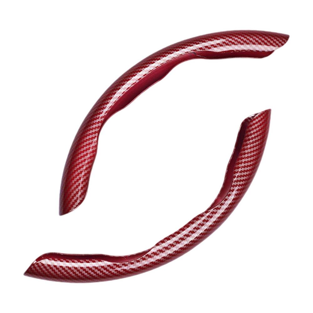 2 STK. Carbonfaser-Look Universal-Auto-Lenkrad-Booster-Abdeckung Rutschfestes Auto-Innendekorationszubehör für die Autodekoration