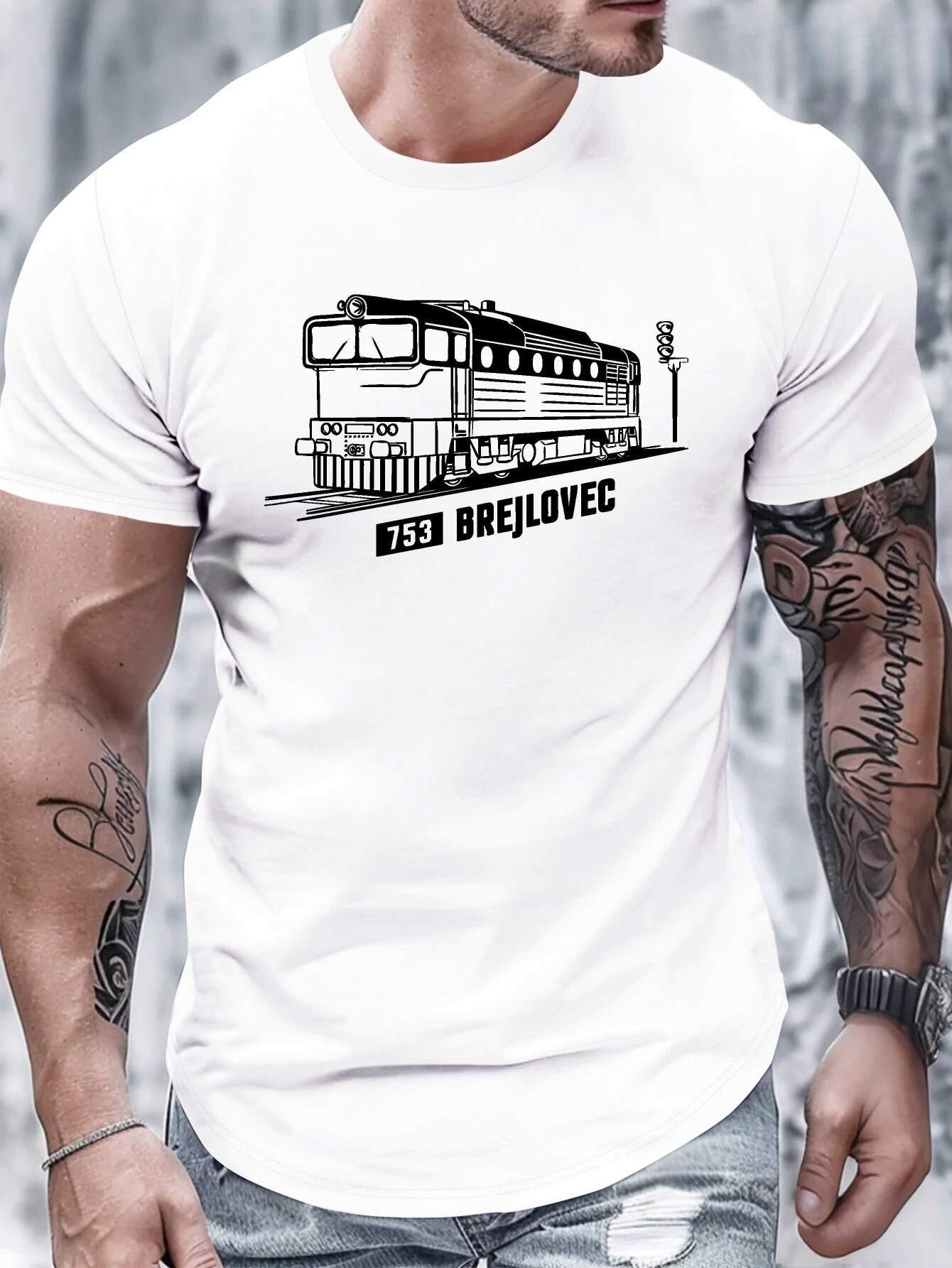 Men s Czech Train T-Shirt with Bregovc Train Design & Czech Text - Czech Republic Railway Culture Shirt XXL