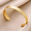 Classic Bump Pattern Openning Bangles For Women Stainless Steel Cuff Bracelet Gold Color  Hand Ornament Party Jewelry Gift
