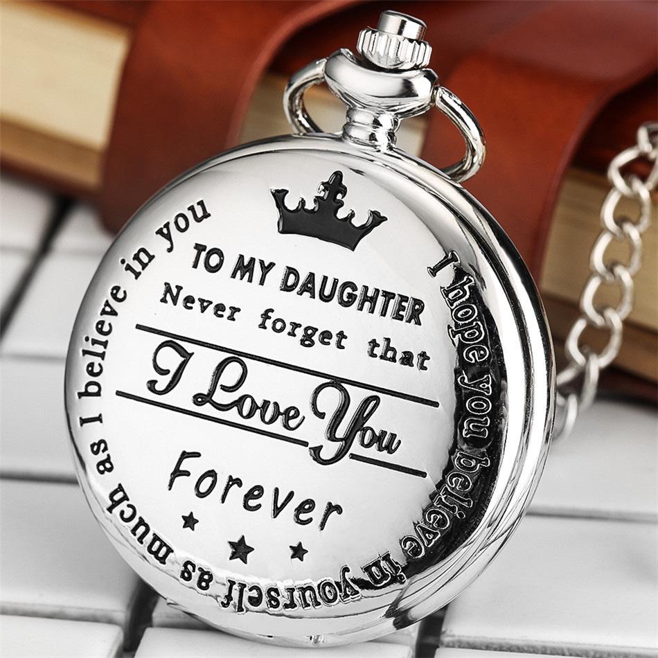 Engraved Retro Quartz Pocket Watch for Son, Husband, Grandpa