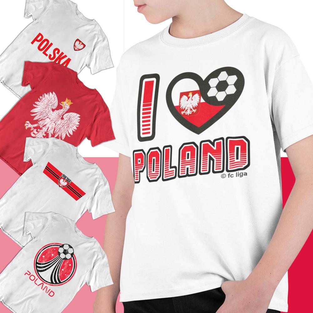 Boys Girls POLAND Football Kids T-Shirts 2024 Polish Euro World Cup Polska