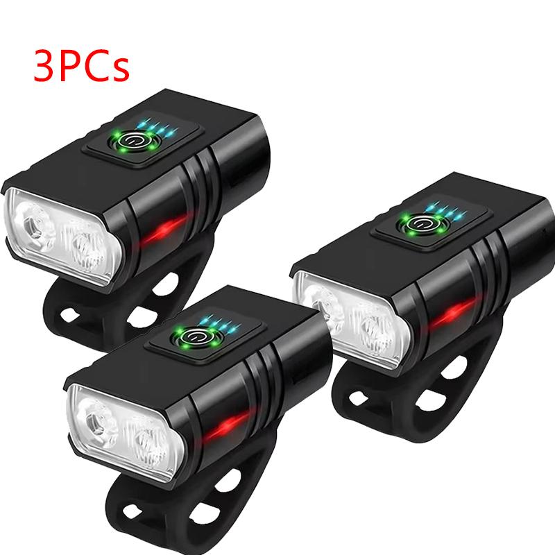 1000LM Bike Light 2 LED USB Rechargeable Bicycle Lights 6 Modes MTB Flashlight Bicycle Headlight for Cycling Bicycle Front Lamp