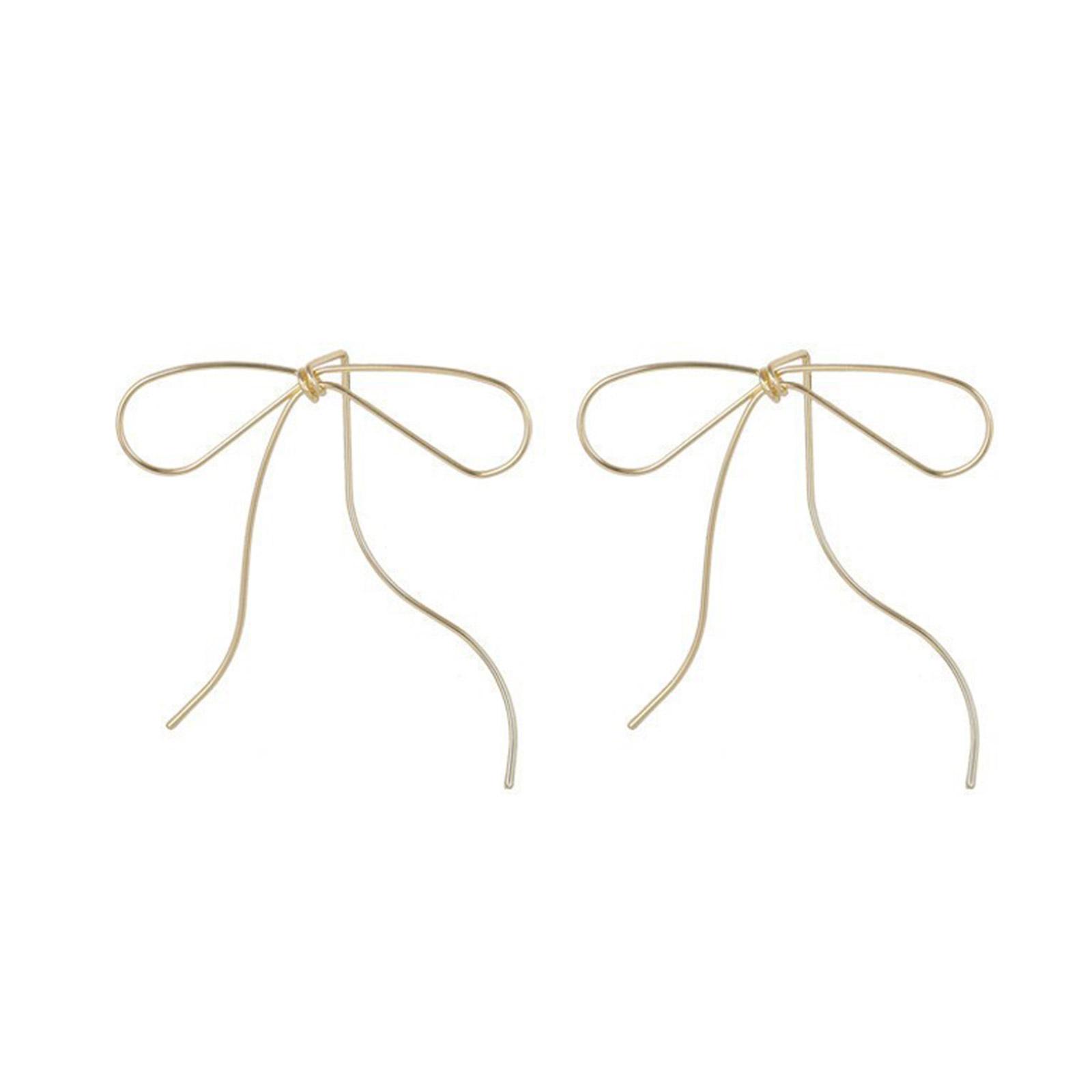 

Модные серьги-бантики, винтажные длинные серьги-капли с кисточками, простые серьги-гвоздики, висячие серьги-подвески, ювелирные изделия для вечеринок золотой