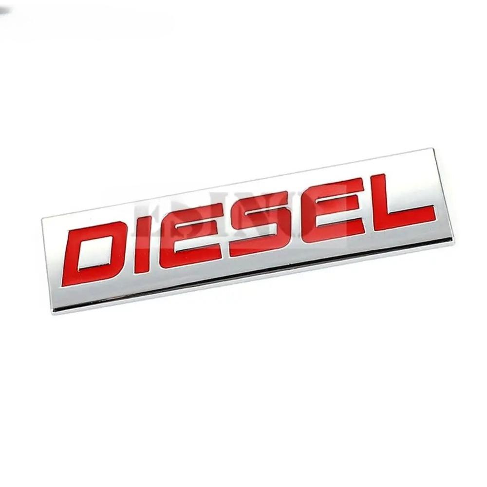 Car Styling 3D Metal Chrome Zinc Alloy Diesel Emblem Universal Diesel Logo Car Badge Body Trunk Fender Adhensive Emblem Auto Accessory