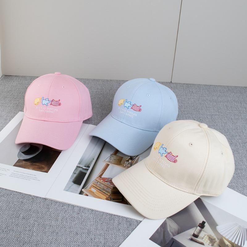 Cute Cartoon Cat Baseball Cap Women's Wide Brimmed Fashion Sun Shading Duckbill Capall Season Casual Hats