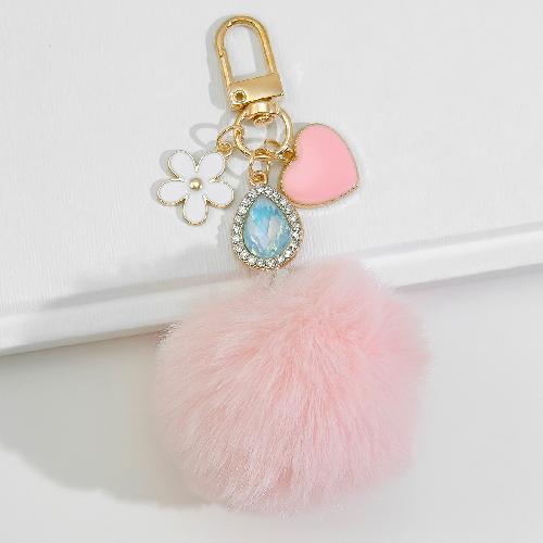 Beautiful Plush Bobble Keychains Cartoon Bear Fashionable Gold Color Ornament Present for Friends Party Favors