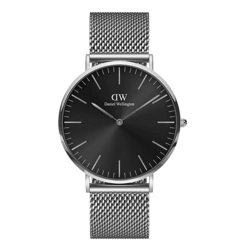 [Official Limited/2 Year Warranty/Genuine] Daniel Wellington DW Men's Watch Classic Mesh Onyx 40mm Watch for Men Silver Blue/Brown Luxury Watch Leathe