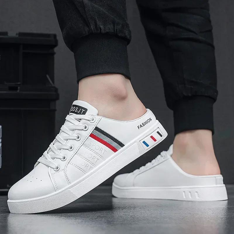 Summer New Men Slippers Brand Comfortable Casual Shoes for Men Fashion Flat Sneakers High Quality Men Half Slippers Big Size 48