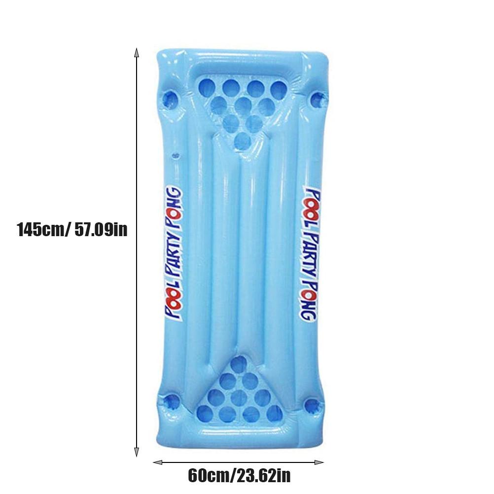 Inflatable Pool Party Floating Raft Multifunctional Beer Pong Air Mattress Inflatable Beer Pong Table for Beach