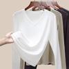 Premium Tencel linen long-sleeved shirt women's summer new thin temperament collar casual sunscreen cool top