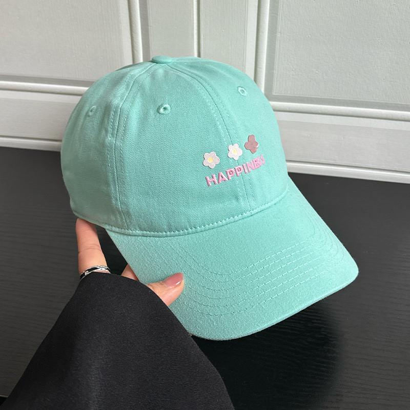 Cute Butterfly Embroidered Cotton Baseball Cap With Wide Brim For Sunblock And Daily Wear