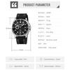 Watch for Sports Black Arm Watch Stylish Brand Nylon Strap Watch Waterproof Large Casual Business Analog Fluorescent Luxury Present Black Watch for